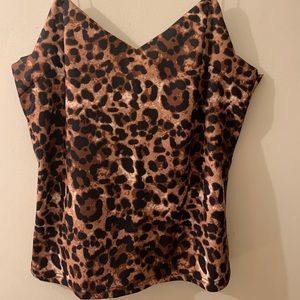 Leopard spaghetti strap top